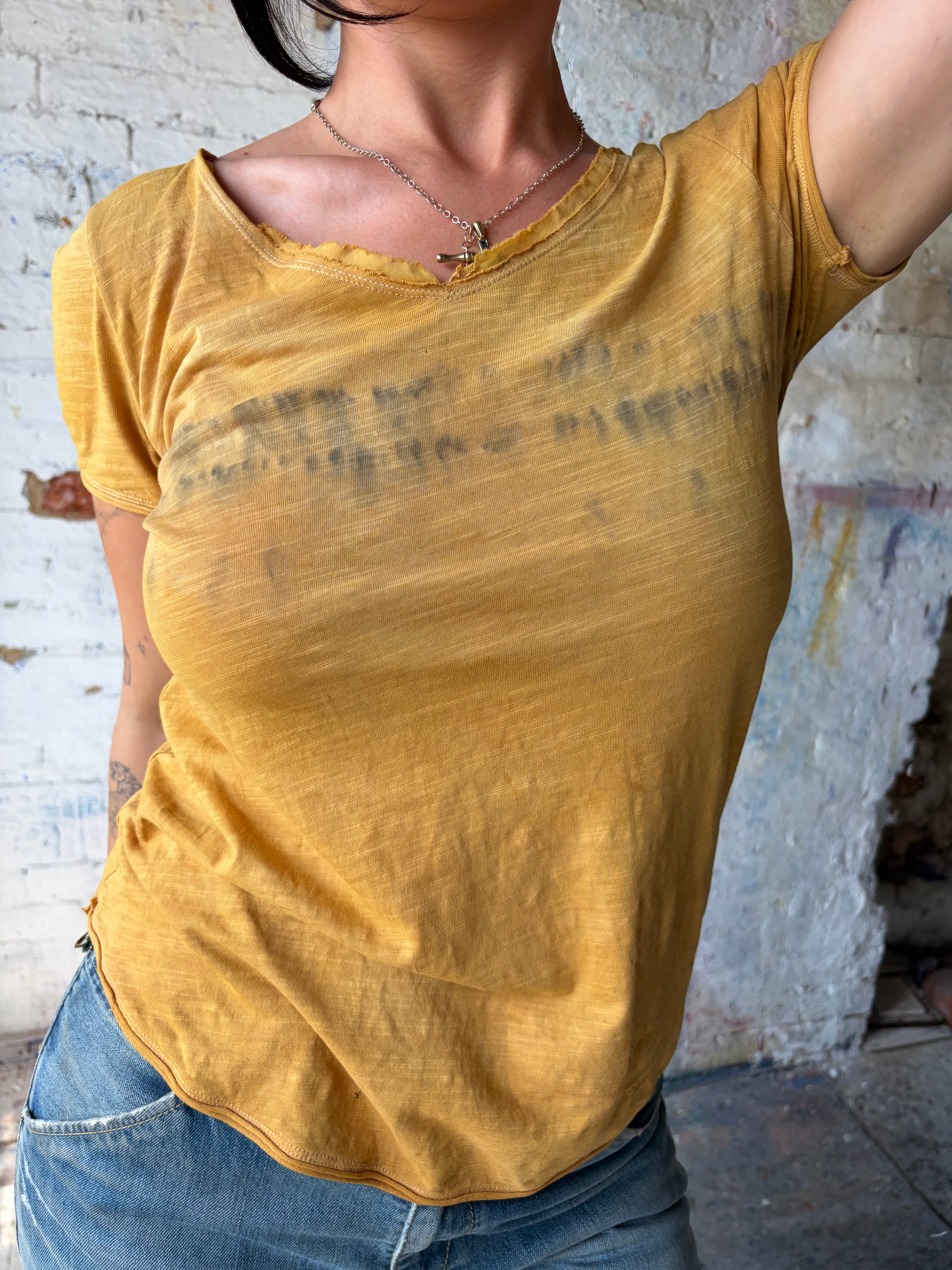 yellow tee