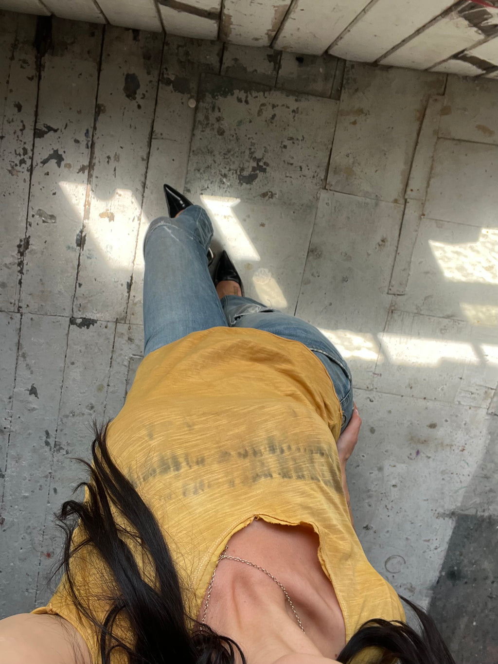 yellow tee