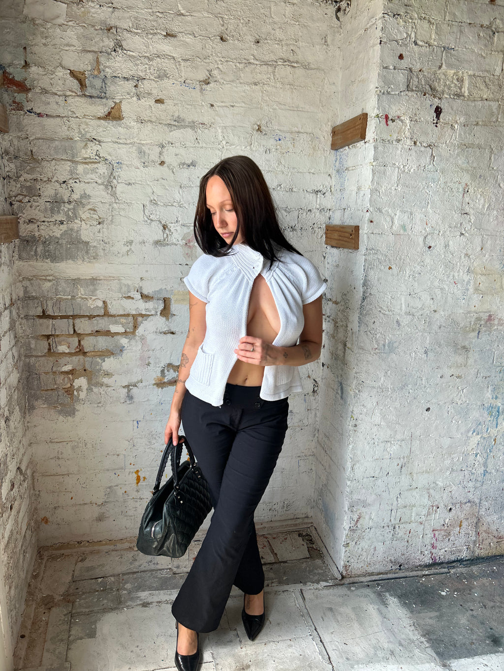 funnel neck knit