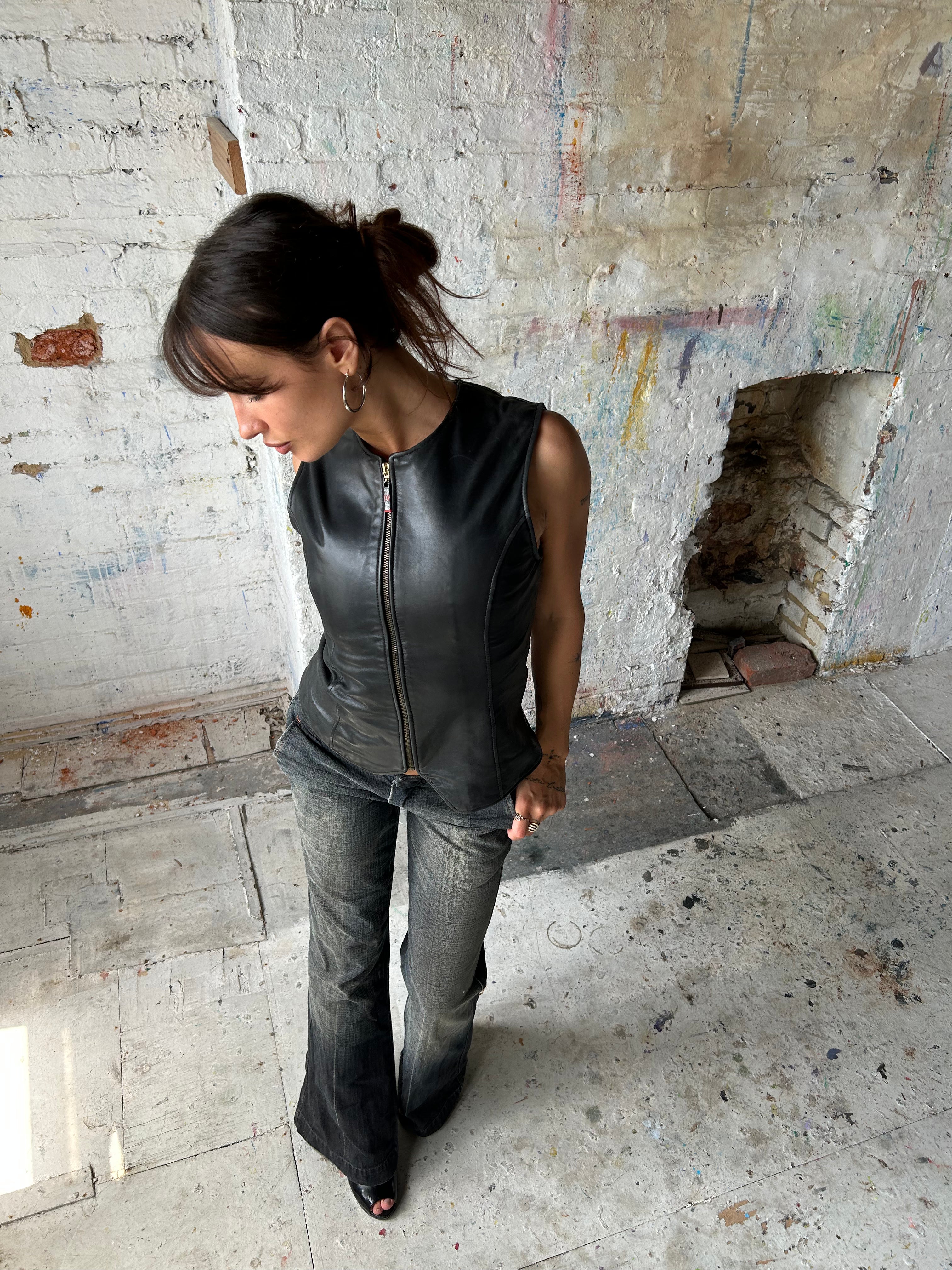 leather top
